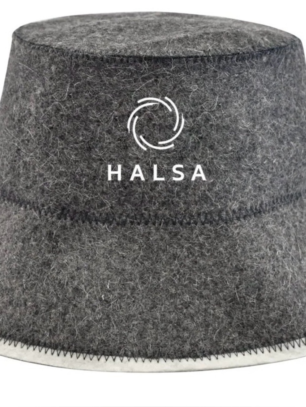 HALSA 100% Wool Sauna Hat Gray Felt Heat Protection Cap